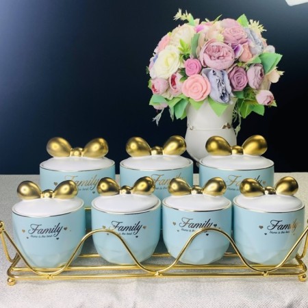 A set of cans for bulk Lenardi, on a stand, 7 pcs