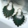 Earrings Metal "East" feathers, color green-gold
