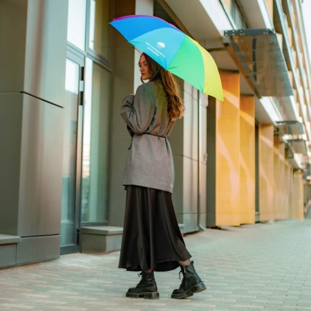 Women's rainbow umbrella “enjoy the rain”, 10 spokes.-10