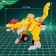 A robot with a dinobot transformation, light and sound effects, yellow colors