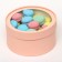 Set 2 in 1 round boxes with a window, peach, 21 x 11 - 18 x 10 cm
