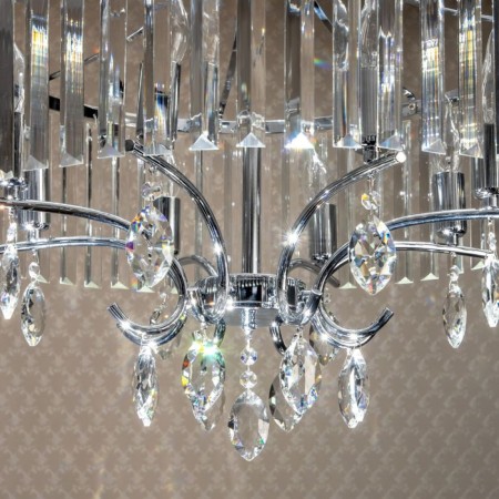 Suspended chandelier Citilux "Inga" CL335181, 59x58x120 cm, 8x60W, e14, gray color-5