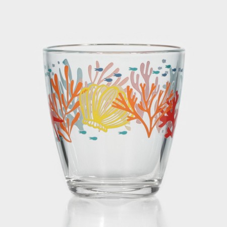 Low glass glass "Corals", 250 ml