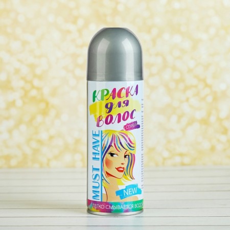 Paint - hair spray, 250 ml, silver color-5