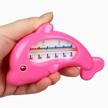 Dolphin bathtub thermometer, pink color-4