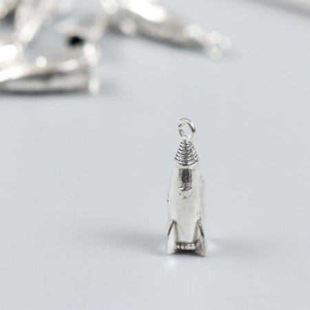 Decor for creativity Metal "Rocket" set 8 pcs silver 1x2.3 cm