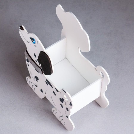 Kashpo wooden "Dalmatian", 15x8x17.5 cm, oak, white-2
