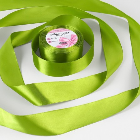Satin tape, 40 mm × 23 ± 1 m, color light olive No. 184