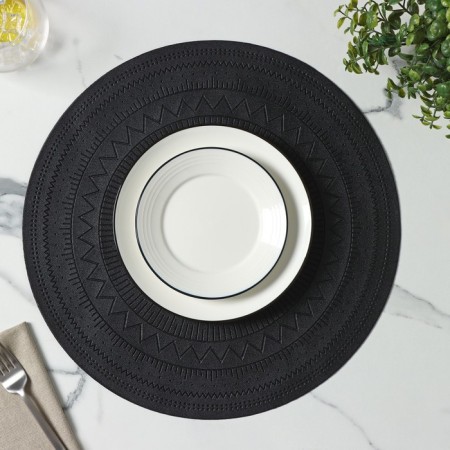 Serving napkin on the table "Africa", d = 38 cm, black color