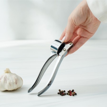Press for garlic "Ernest", 15 cm, silver color-10