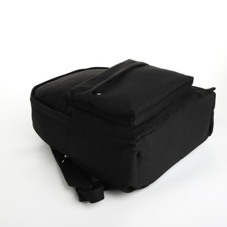 Young backpack from textiles on lightning, 4 pockets, black color-4