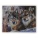 Carty clock is wall-mounted, interior "two wolves", silent, 25 x 20 cm