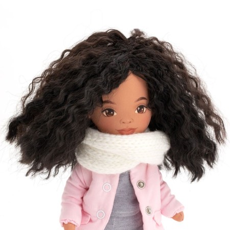 Soft doll "Tina in a pink jacket", 32 cm-3