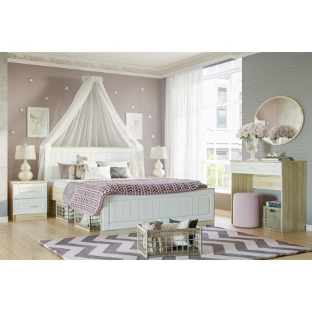 TEALENT OLIVIA table, 850x420x800, sonoma oak/White tree MDF-2