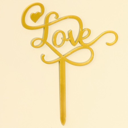 Topper "Love", Color Gold