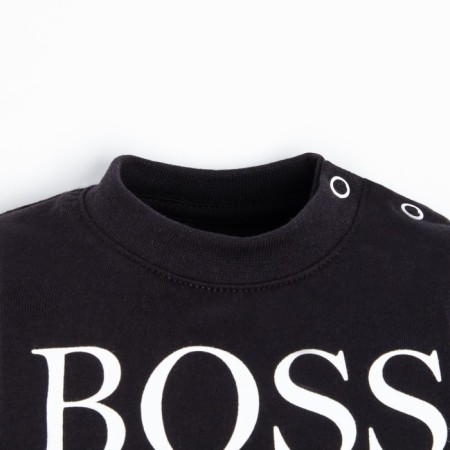 Long sleeve T-shirt Troshka I am "Little Boss", height 80-86 cm, black color-2