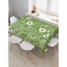 The tablecloth “Football Attributes”, rectangular, Saten, size 120x145 cm