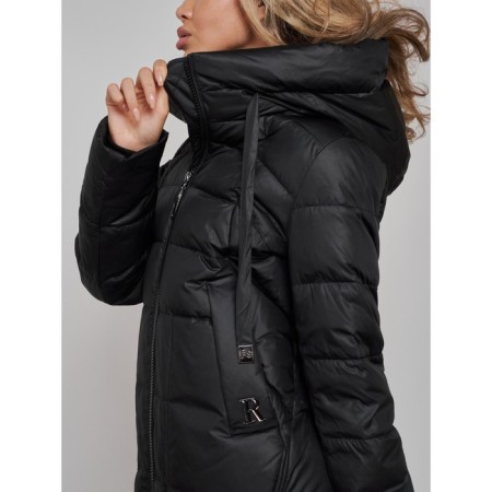 Coat insulated winter female, size 50, black color-13