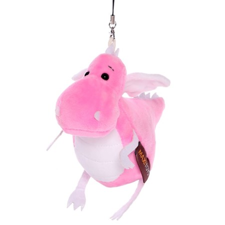 Soft toy "Dragon", pink-white tummy, 13 cm-2