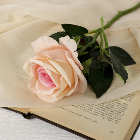 Artificial flowers "Venezuela rose" 8x23 cm, peach