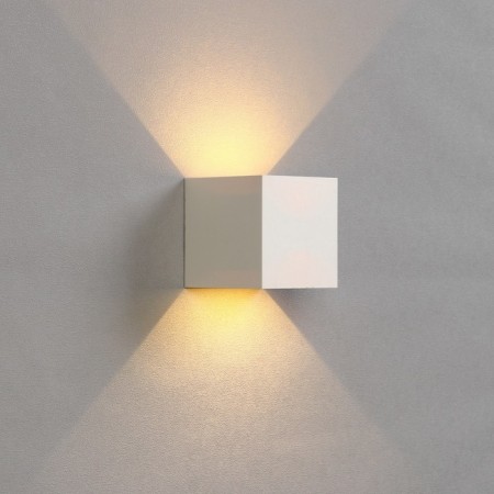 Facade lamp "Cube", FSD-063, 6 W, 3000K, Regulation. Ray, IP65, 220 V, plastic, white 1008423-4