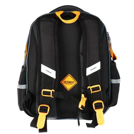 School backpack 40x33x15cm, ergonomic back, Across 410, black/orange-4