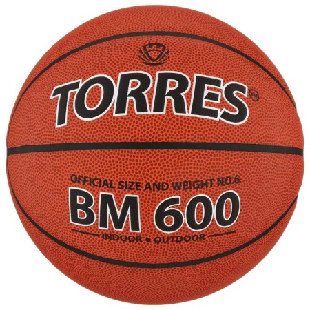 Basketball ball Torres BM600, B10026, PU, ​​glued, 8 panels, p. 6-4