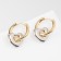 Earrings with the removable element "transformer" heart, color gold with silver