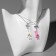Kuulons "Uzolnutor" hares, white-pink color in silver, 40 cm