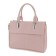 Bag women, genuine leather, pink 30x9x23 cm