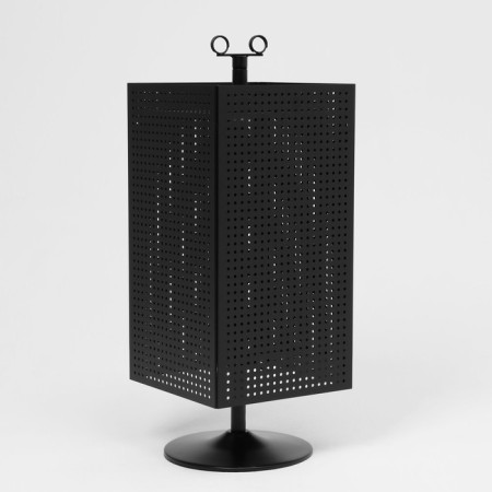 Perforated collapsible stand, 4 sides, spinning, 27 × 27 × 63 cm, black matte color-1