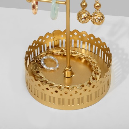 Station for jewelry with a place for storage "Scandy", 12.5 × 28.5 cm, color gold-2