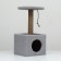 Animal house, with a clawe and shelf, jute, 32 x 32 x 64 cm, gray