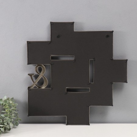 Photo frame plastic in 8 photos 10x10, 10x15, 13x18 cm "&" Black 50.5x51.5x2 cm-2