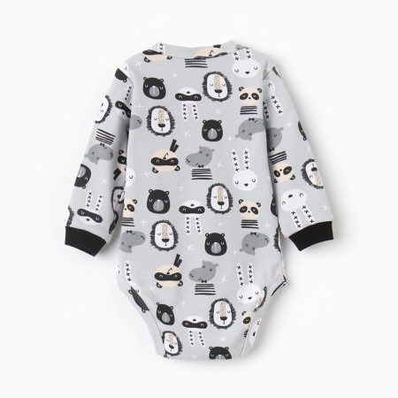 Body with a long sleeve, the color is gray/animals, height 74 cm-4