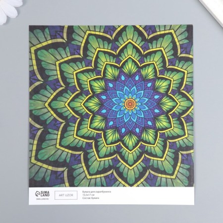 Scrapbooking paper bilateral "eclecticism silver and mehendi" density 180g 15.5x17cm-4
