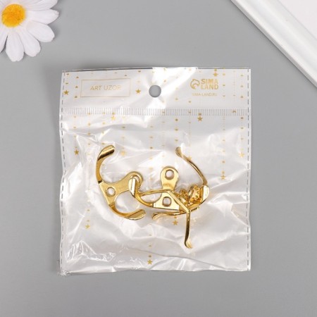 Double metal hook (set 4 pcs) gold 4.5x3 cm-5