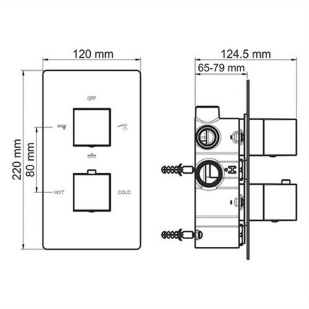 Bath mixer Wasserkraft Aime 1544 Thermo, two -welfare, thermostat, chrome-2