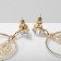 Earrings hanging "drops" openwork on rings, white color in gold, 11.5 cm