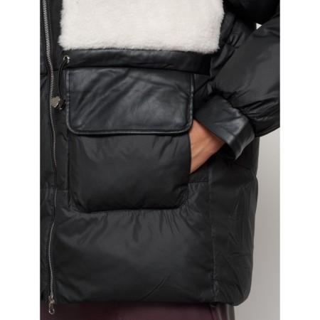 Winter jacket female, size 50, black color-8