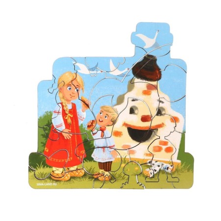 The puzzle is figured. Based on the Russian folk tale "Geese-Swans"-3