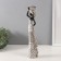 Polystone souvenir "African with a plate on her head" White with black 10.5x6.5x33 cm