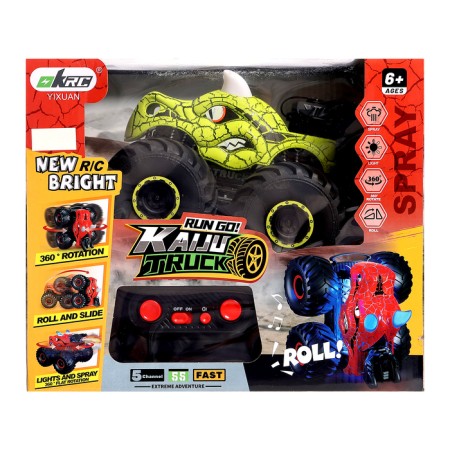 Fin-controlled car, radio-controlled, works on the battery, light effects, smoke effect, green color-12
