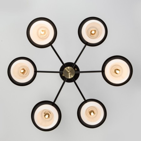 NOCCIOLA chandelier, 6x60W E27, black color-2
