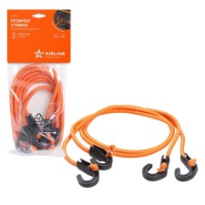 Gum for luggage mounting, 120 cm, d8 mm, plastic hooks, set 2 pcs