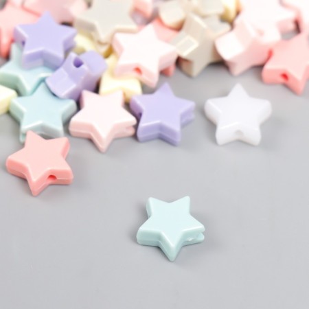 Beads for creativity plastic "Star. Pastel" Pearl set 20 g 0.5x1x1 cm-1