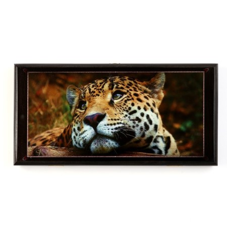 Narts "Leopard", wooden board 40 x 40 cm, with a field for playing checkers