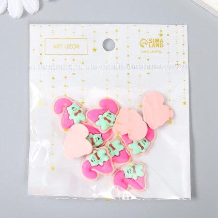 Decor for creativity "Number 2 with an animal" set 10 pcs 2x1.6 cm-3