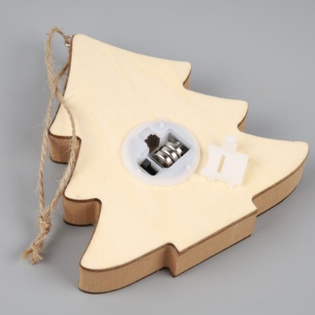 Christmas tree toy "Christmas tree with Santa Claus", from batteries, glow warm white-3
