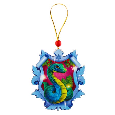 New Year's Wooden Suspension "Snake in Snowflake"-1